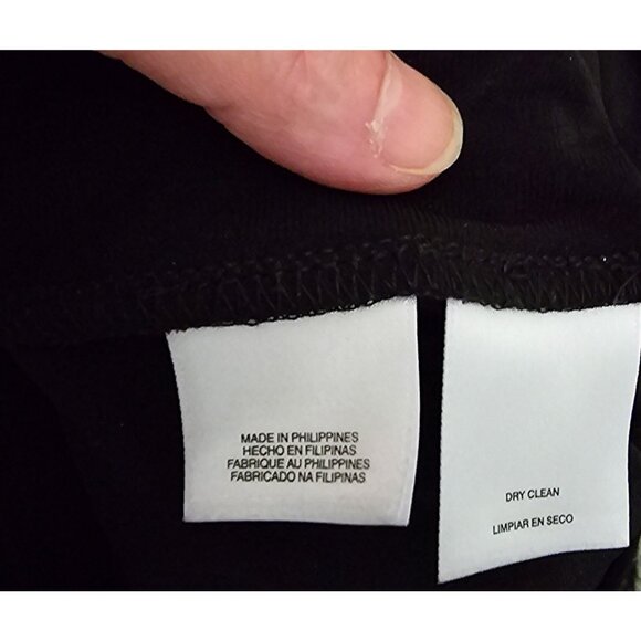 Anne Klein Size 6 Black & White Abstract Print Sheath Dress With Draped Neckline - Picture 8 of 8